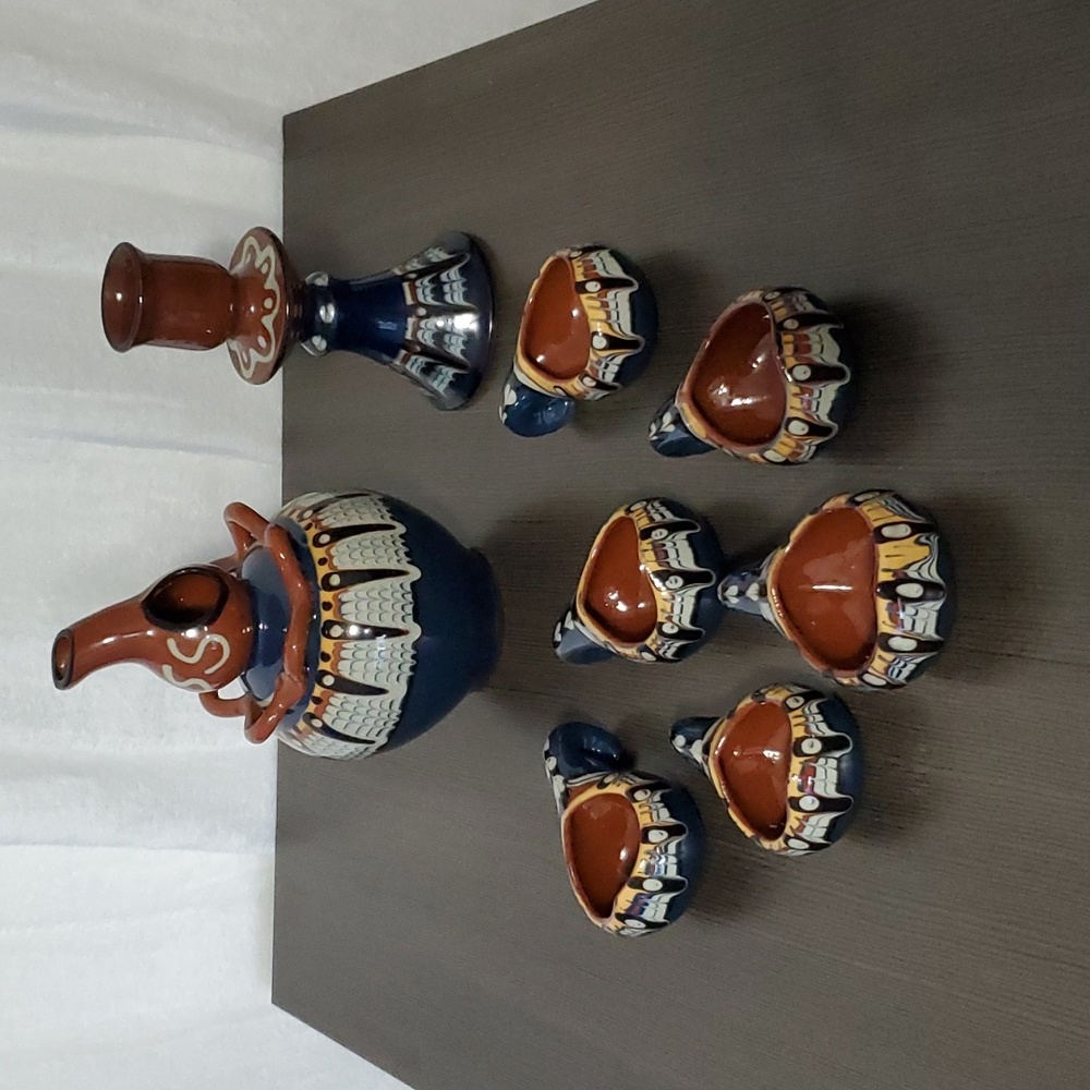 Vintage Trojan Redware Pottery Set